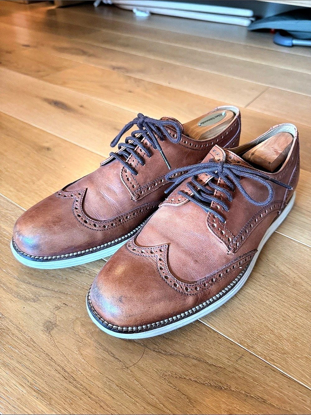 Cole Haan OriginalGrand Wingtip Leather Oxfords Brown US 9.5 M
